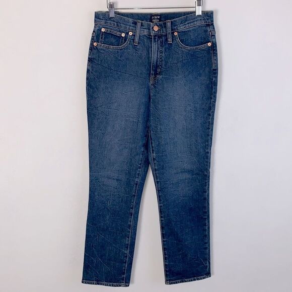 NWT J. Crew Essential Straight Leg All Day Stretch High Rise Cropped Jeans Sz 28 - Picture 1 of 9